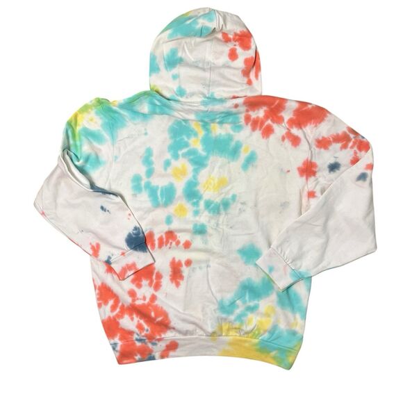 Nickelodeon Hoodie Mens White Tie Dye Colorful SpongeBob Y2K Retro Comfy Size L - Picture 8 of 9